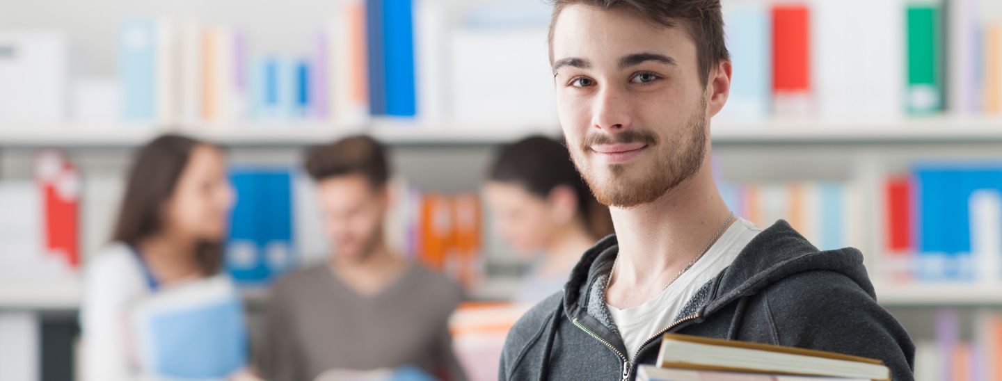 Male student smiling
