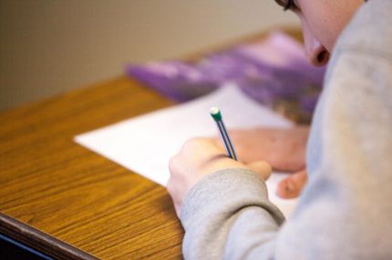 Student taking written test