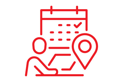 Website icons test date and locations